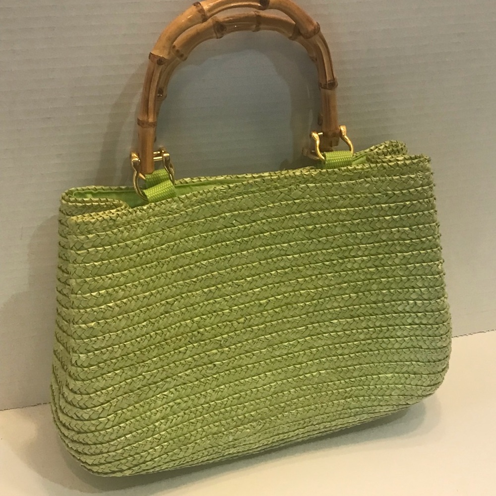 St John’s Bay Wheat Straw purse with Bamboo handles - Picture 2 of 4